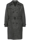 Canali Mélange Trench Coat In Grey