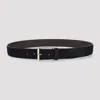Canali Men Blue Solid Formal Belt In Black