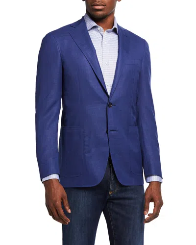 Canali Men's 130s Wool Solid Blazer In Blue