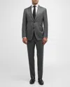 Canali Siena Sharkskin Tonal Windowpane Classic Fit Suit In Grey