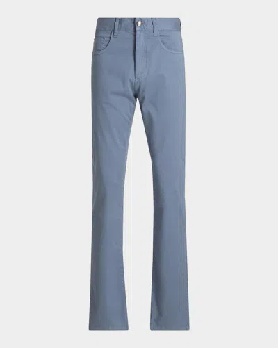 Canali Men & Apos;s Cotton Slim Straight Leg Five-pocket Pants In Blue