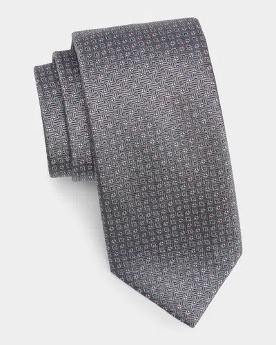 Canali Men & Apos;s Geometric Silk Tie In Grey