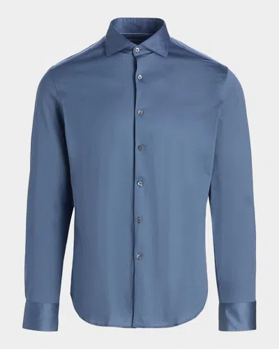 Canali Men & Apos;s Jersey Sport Shirt In Blue