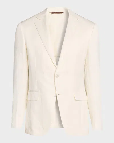 Canali Men & Apos;s Kei Linen And Silk Sport Coat In White