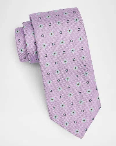 Canali Men & Apos;s Medallion Woven Silk Tie In Purple