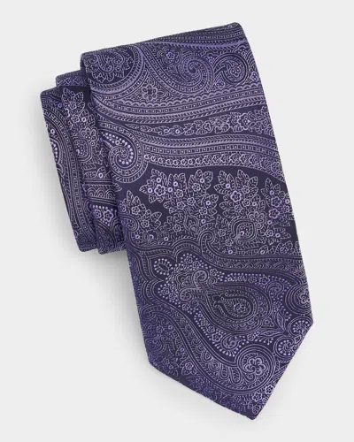 Canali Men & Apos;s Paisley Woven Silk Tie In Lt Purple