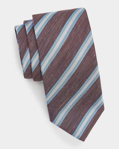Canali Men & Apos;s Striped Woven Silk Tie In Blue