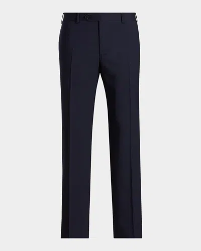 Canali Men & Apos;s Wool Stretch Straight-leg Trousers In Navy