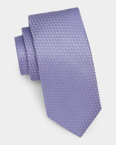 Canali Men & Apos;s Zigzag Woven Silk Tie In Purple
