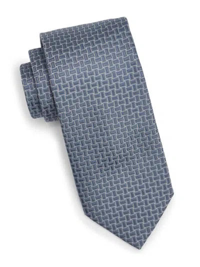 Canali Men's Basketweave Pattern Silk Tie In Blue