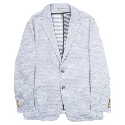 Pre-owned Canali Men's Blazer Wool Silk Linen Blend Tailored Fit Xl In Gray