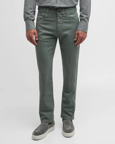 Canali Men's Brianza Twill 5-pocket Pants In Green