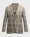 Canali Men's Cashmere Plaid Sport Coat In Brown