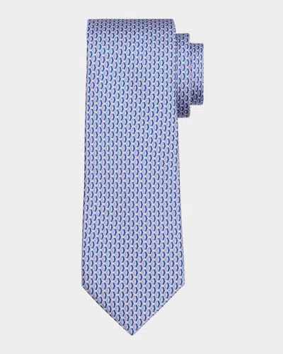 Canali Men's Chainlink Geometric Tie In Purple