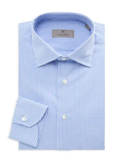 Canali Men's Checked Dress Shirt In Blue