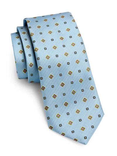 Canali Men's Chevron Medallion Silk Tie In Blue