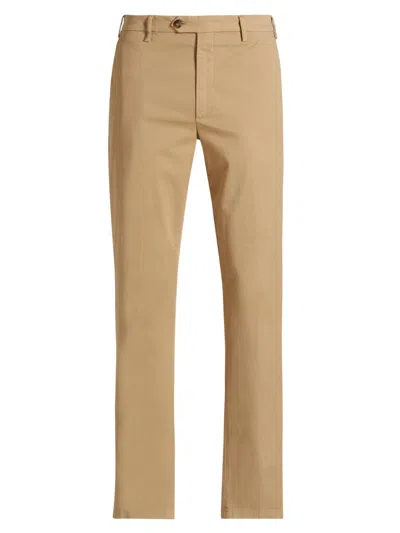 Canali Men's Chino Stretch-cotton Pants In Brown