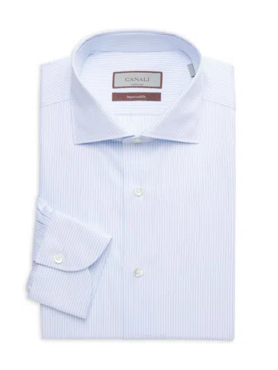 Canali Men's Cotton Dress Shirt In Blue