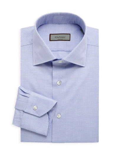 Canali Men's Cotton Dress Shirt In Blue