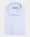 Canali Check-pattern Cotton Shirt In Lt Blue