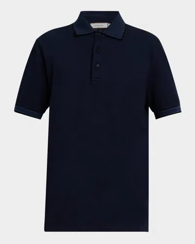 Canali Men's Cotton Pique Polo Shirt