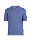 Canali Men's Cotton Polo Shirt In Light Blue