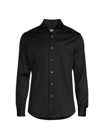 Canali Men's Cotton Shirt In Black