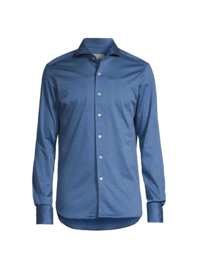 Canali Men's Cotton Shirt In Gray
