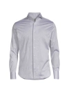 Canali Men's Cotton Shirt In Light Grey
