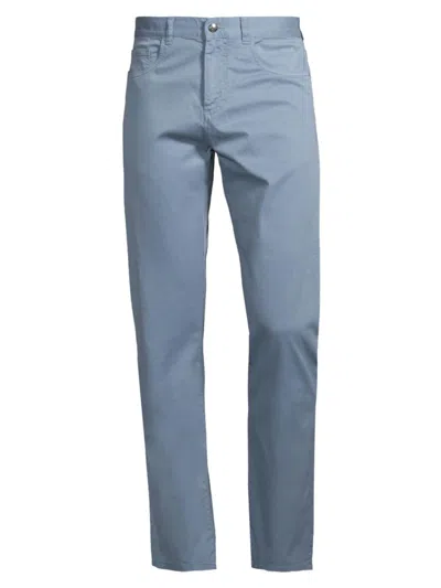 Canali Men's Cotton Sport Slim-fit Pants In Blue
