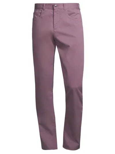 Canali Men's Cotton Sport Slim-fit Pants In Purple