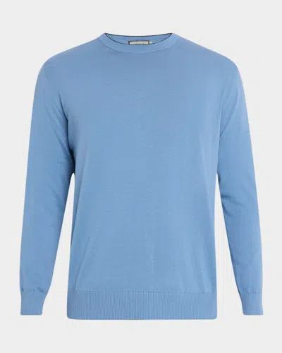 Canali Men's Cotton Tipped Crewneck Sweater