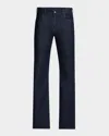 Canali Men's Dark-wash Soft Touch Denim Jeans In Blue
