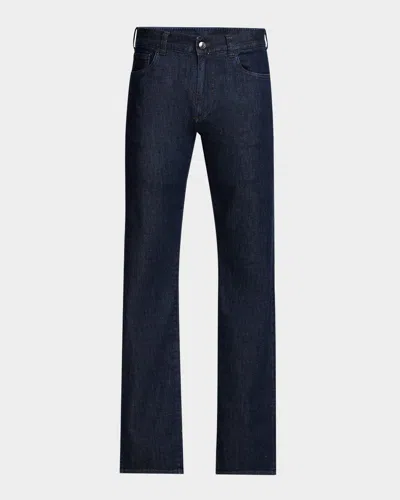 Canali Men's Dark-wash Soft Touch Denim Jeans In Dark Blue