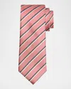 Canali Men's Diagonal Striped Tie In Pink