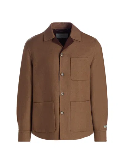 CANALI MEN'S DOUBLE-FACE WOOL OVERSHIRT