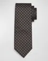 Canali Men's Fantasy 100 Round Geometric Silk Tie In Black