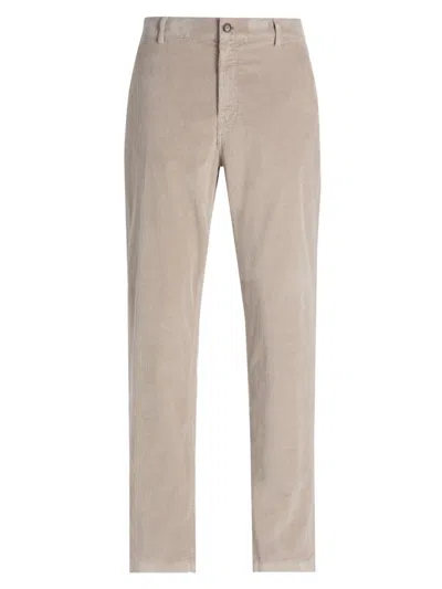 Canali Men's Flat Front Sport Trousers In Brown
