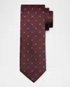 Canali Silk Classic Box Flower Tie In Red