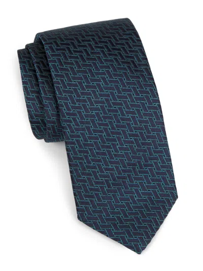 Canali Men's Geometric Silk Tie In Blue