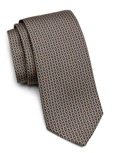 Canali Men's Geometric Silk Tie In Gray