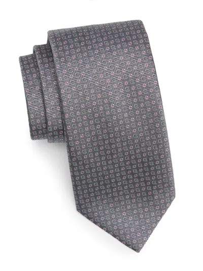 Canali Men's Geometric Silk Tie In Gray