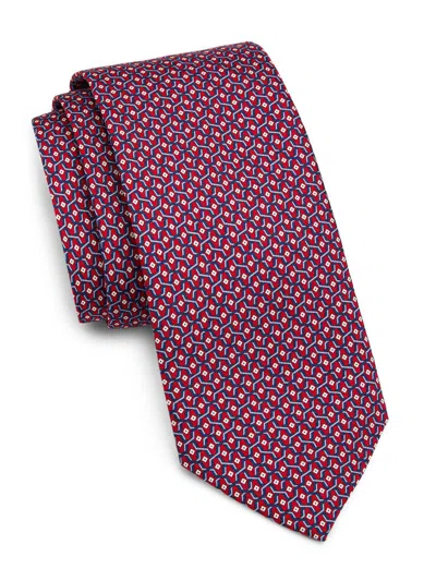 Canali Men's Geometric Silk Tie In Red