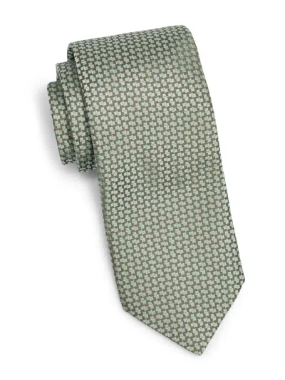 Canali Men's Geometric Woven Silk Tie In Green