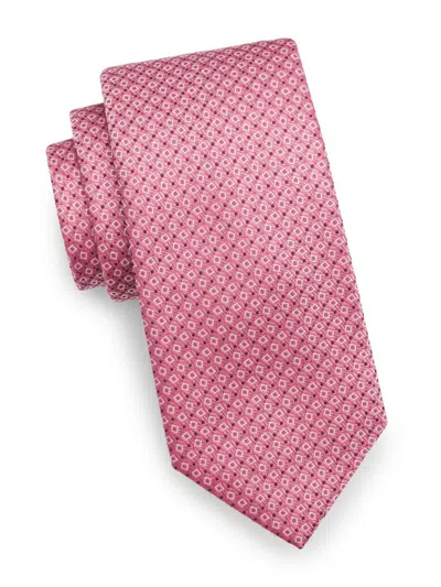 Canali Men's Geometric Woven Silk Tie In Pink