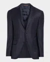 Canali Men's Gingham Wool Stretch Sport Coat In Blue