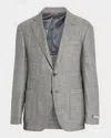 Canali Men's Glen Plaid Notch Lapel Sport Coat In Gray