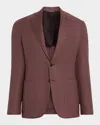 Canali Men's Herringbone Notch Lapel Sport Coat In Brown