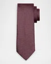 Canali Men's Houndstooth Silk Jacquard Tie In Purple
