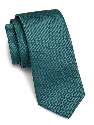 Canali Men's Houndstooth Silk Tie In Green